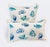 2020s Artisan “Fish” Turquoise Blue Hand Printed on Linen Pillow Cover, 20". - For Sale - Image 5 of 13