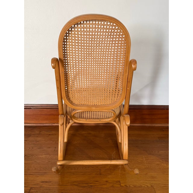 Vintage Thonet Style Bentwood and Cane Rocking Chair For Sale - Image 9 of 11