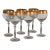 Vintage Gold Greek Key Rimmed Crystal Wine Goblets - Set of 6 For Sale