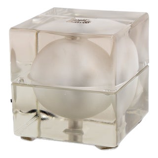 Cubosfera Table Lamp with Meta, Chrome & Glass by Alessandro Mendini and Alessandro Guerriero for Fidenza Vetraria, Italy, 1968 For Sale