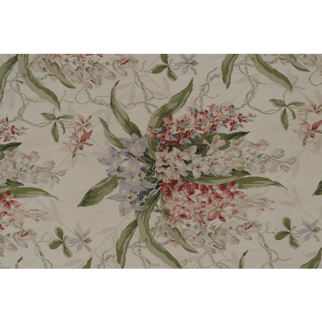 Rug & Kilim Rug & Kilim’s Tudor Style Rug in White and Cream With Floral Patterns For Sale - Image 4 of 8