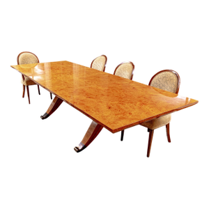 Vintage Art Deco Style Rectangular Extension Dining Table