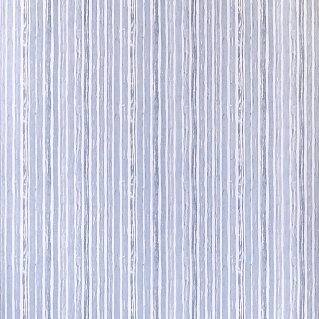Lee Jofa Carrier & Company for Lee Jofa Benson Stripe Wallpaper, Faded Denim For Sale - Image 4 of 4