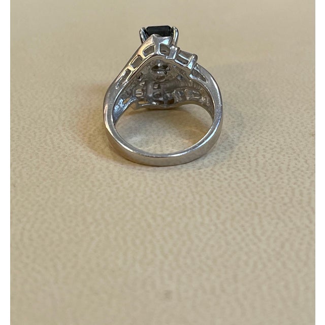 1 Carat Solitaire Emerald Cut Black Diamond Ring/Band 18 Karat White Gold For Sale - Image 12 of 18