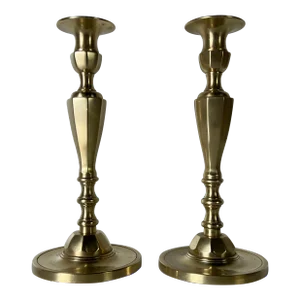 1970s Vintage Brass Candle Holders- a Pair