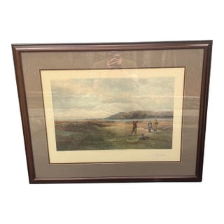Late 19th Century Douglas Adams "The Drive" Framed & Matted Hand Colored Art Print For Sale