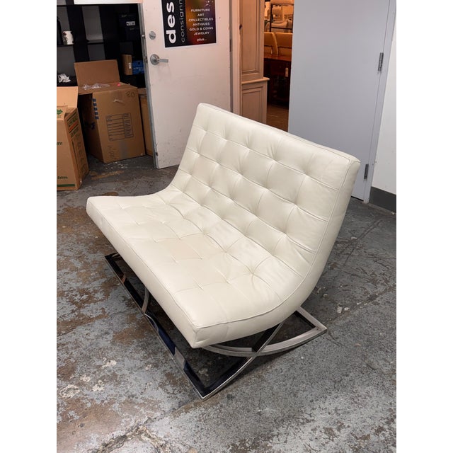 Williams-Sonoma James Leather Loveseat For Sale In San Francisco - Image 6 of 12