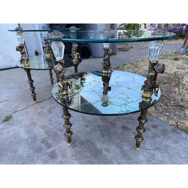 1940s Hollywood Regency Goran of Belgium End Table Set of Two Unmarked For Sale - Image 10 of 12