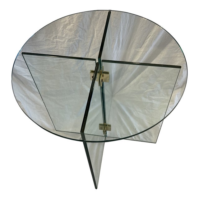 Late 20th Century Vintage Glass End Table by Leon Rosen Chairish