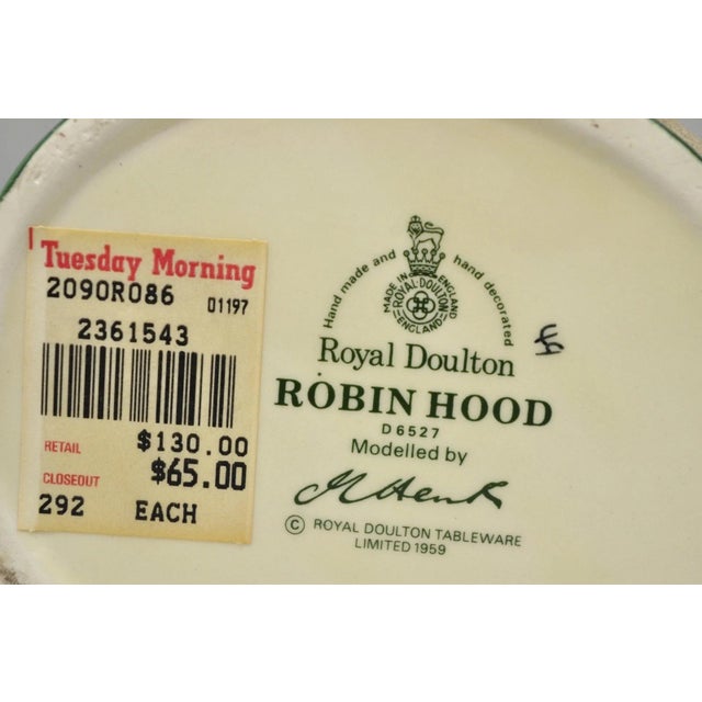 Vintage 1959 Royal Doulton Robin Hood D6527 Porcelain Toby Character Jug Mug For Sale - Image 11 of 12