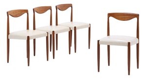 Mid-Century Danish Teak and Leather Bambi Series Chairs by Rolf Rastad & Adolf Relling for Gustav Bahus, Set of 4