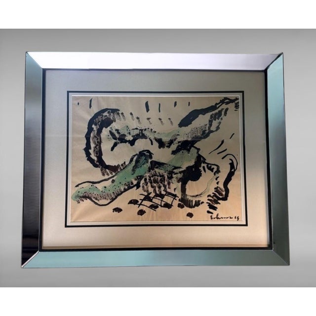 The frame surrounding the print is a particularly original and unusual piece. It was recently crafted by an elderly master...