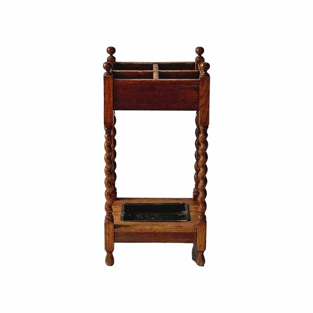 English Antique Barley Twist Umbrella Stand For Sale - Image 3 of 8
