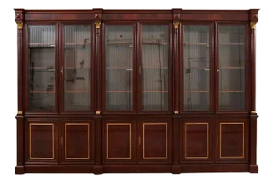 Grand Regency Style Bronze Mounted Mahogany Library Bookcase