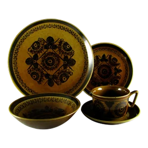 1960s Inger Waage for Stavangerflint Sera Norway Service for 10 Dinnerware - 50 Piece Set