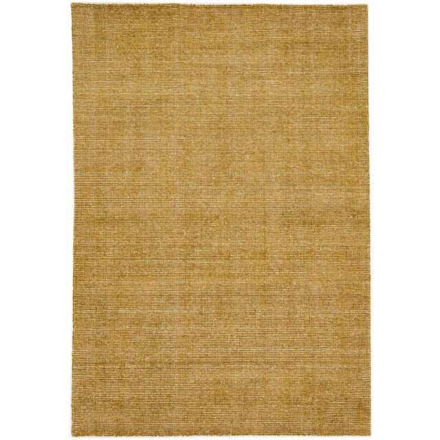 Textile 2020s Modern Indian Loop Handmade Solid Beige Wool Rug For Sale - Image 7 of 7