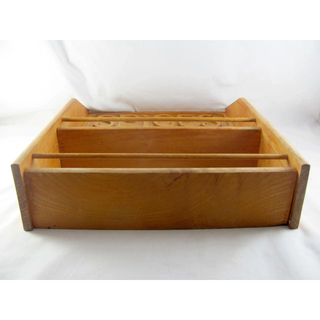 15-3/4" Mid Century Era Industries Evelyn Ackerman Carved Wood Spice Jar Rack For Sale - Image 10 of 12