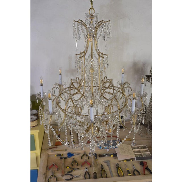 Vintage Chandelier in Golden Metal, 1980s For Sale - Image 4 of 16