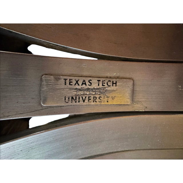 1960s Herbert Saiger for Lee L. Woodard Sons "Hourglass" Stools in Slatted Aluminum — Texas Tech University For Sale - Image 9 of 10