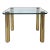 '80s Pace Collection Glass Top Side Table With Brass Legs For Sale
