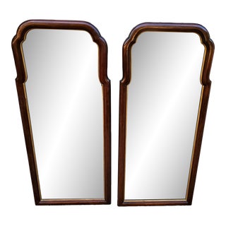 Vintage Henkel Harris Carved Mahogany-Framed Wall Mirrors- a Pair For Sale