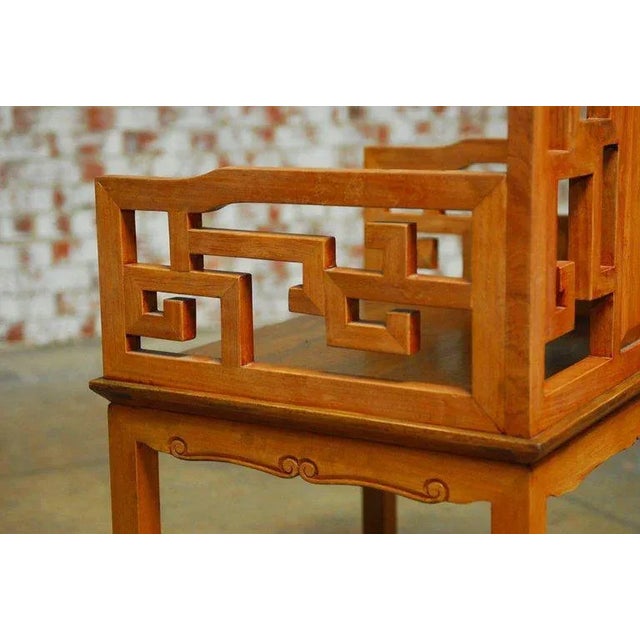 Chinese Ming Style Armchairs with Dali Marble Inset - A Pair For Sale - Image 9 of 10