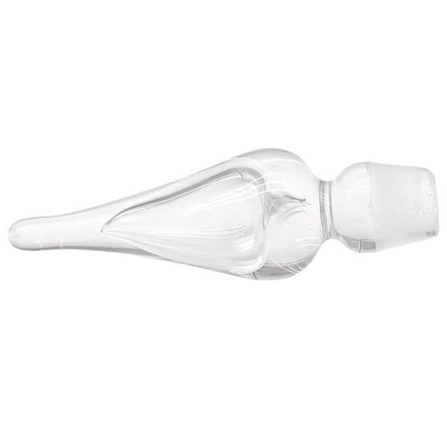 Winslow Anderson for Blenko 920m Amethyst Crackle Glass Decanter With Clear Stopper For Sale - Image 9 of 12