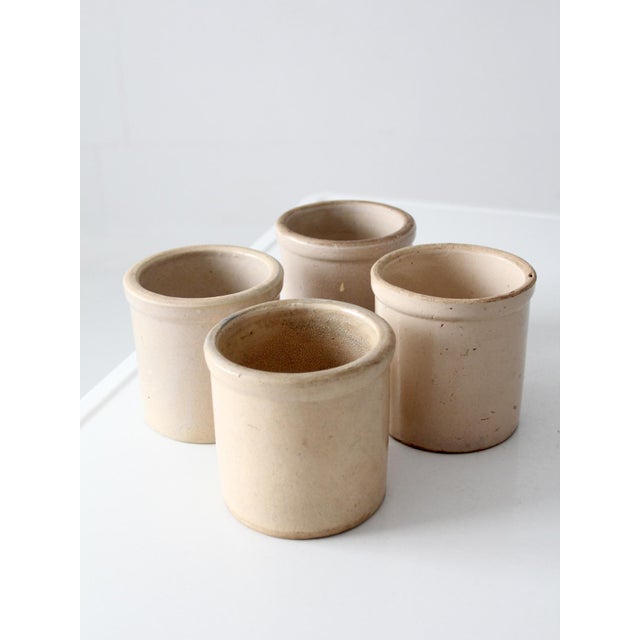 Early 20th Century Antique Stoneware Crocks Set of 4 For Sale - Image 5 of 15