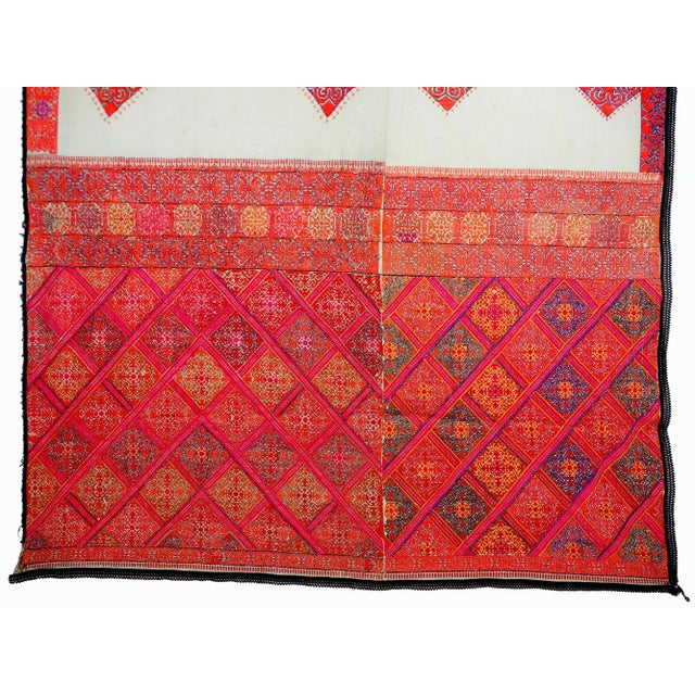 Antique Silk Embroidered Wall Hanging, Swat Valley Pulkari, 1890s For Sale - Image 5 of 10