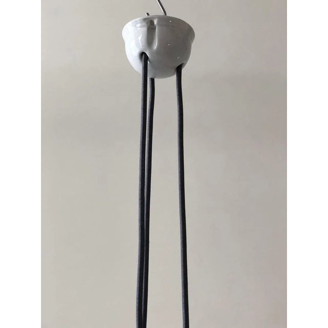 Porcelain and Handmade Glass Counterweight Pendant Lamp, 1900s For Sale - Image 4 of 18