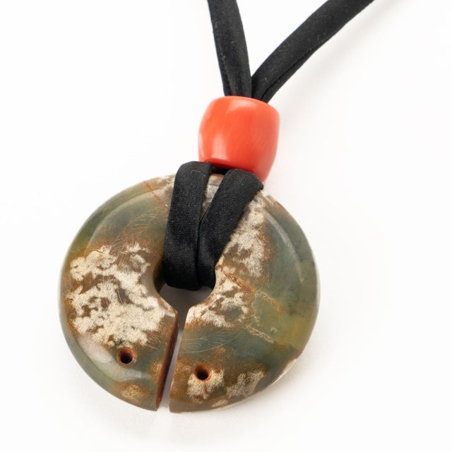 Chinese Archaic Nephrite Jade & Coral Bead Necklace, 2000 Bc For Sale - Image 4 of 7