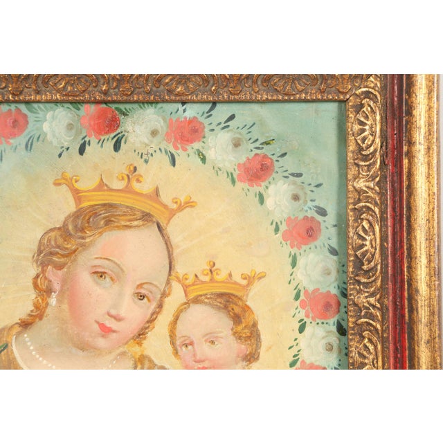 Our Lady of Refuge for Sinner, Oil on Tin, 19th Century For Sale - Image 4 of 10