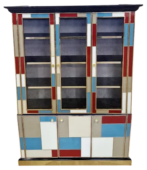 Enlightenment Colored Glass Bookcase, 1980s