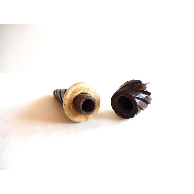 Brown Antique 19th-Century French Parasol Treen Carved Rosewood Needle Case For Sale - Image 8 of 9