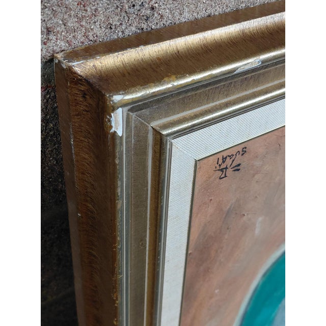 Framed Attributed to Kumi Sugai "Untitled" Oil Painting For Sale - Image 9 of 10