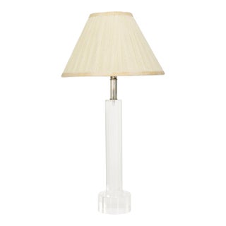 Late 20th Century Chunky Lucite Tubular Column Table Lamp by Design Classics For Sale