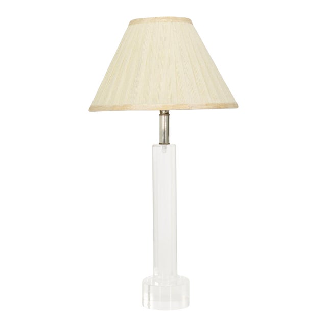 Late 20th Century Chunky Lucite Tubular Column Table Lamp by Design Classics For Sale