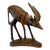 1970s Vintage Arts & Crafts Rustic Hand-Carved Walnut Gazelle Statue. For Sale