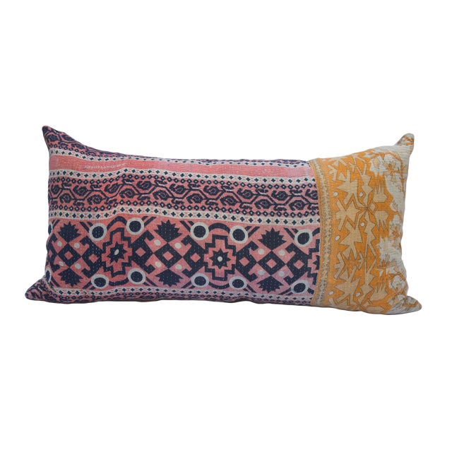 Kantha Quilt Lumbar Pillow Chairish