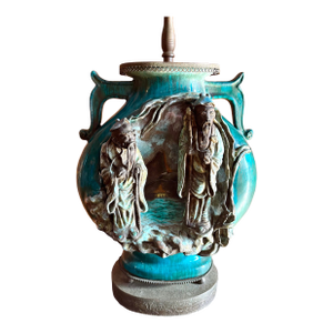 1960s Asian Styled Ceramic Lamp by Fantoni