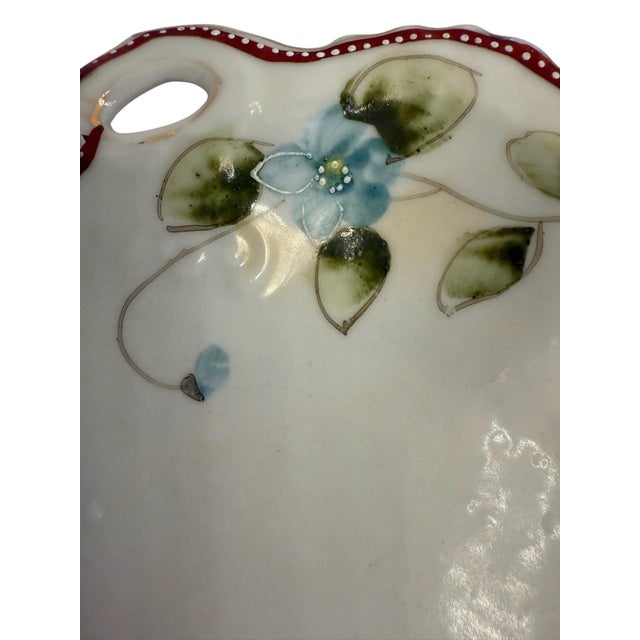 Early 20th Century Nippon Shinzo Floral Scalloped Decorative Plate For Sale - Image 4 of 6
