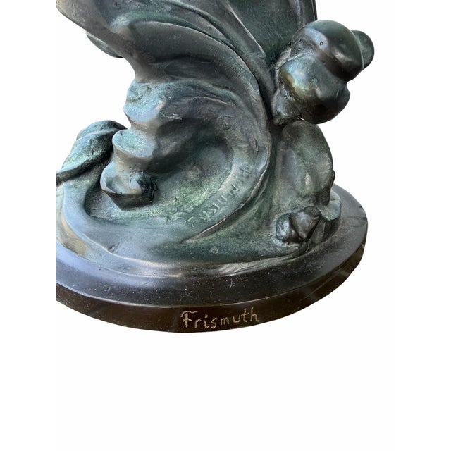 Vintage Bronze "Crest of the Wave" Nude Female Sculpture After Harriet Frishmuth For Sale In West Palm - Image 6 of 9