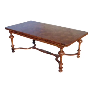 Custom 7' to 11' English Style Extendable Dining Table With 2 Retractable Leaves