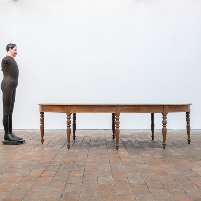 Large oval oak table - 1900 8 legs Height under the apron: 58.5 cm
