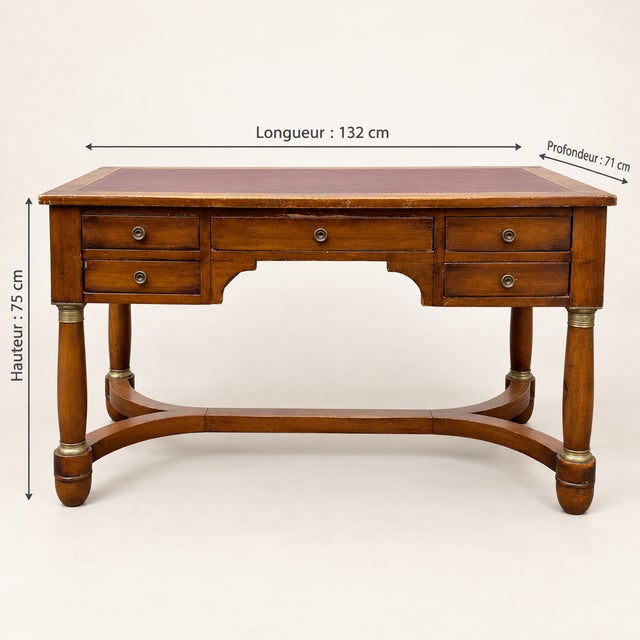 Traditional 19th Century French Empire Style Mahogany Desk For Sale - Image 3 of 9