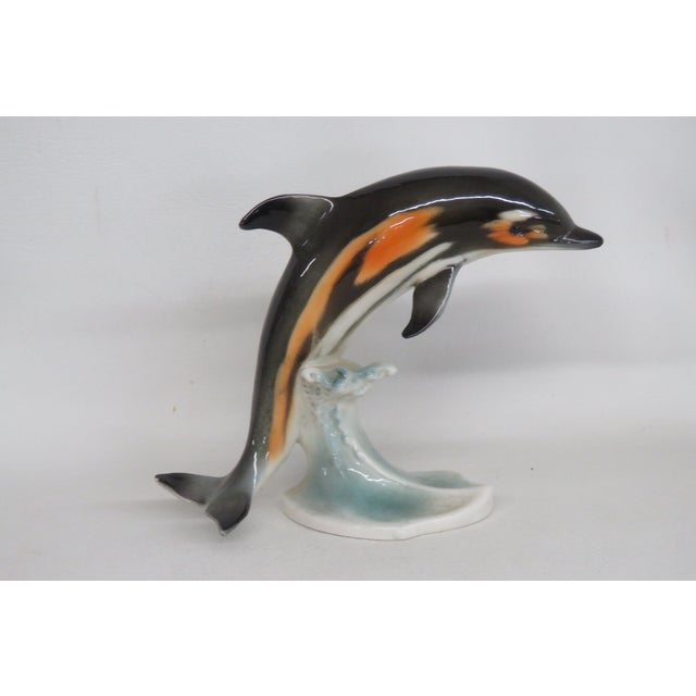 Mid 20th Century Goebel Dolphin Cs 209 West Germany Porcelain Figurine 4676b For Sale - Image 5 of 16