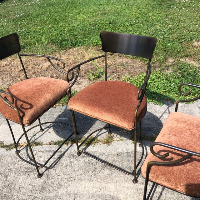 Swaim Bar Stools, Vintage Swaim Klismos Patinated Solid Brass Bar Stools Set Of 3 Chairish