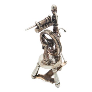 Silver Textile Spinning Machine Figurine For Sale