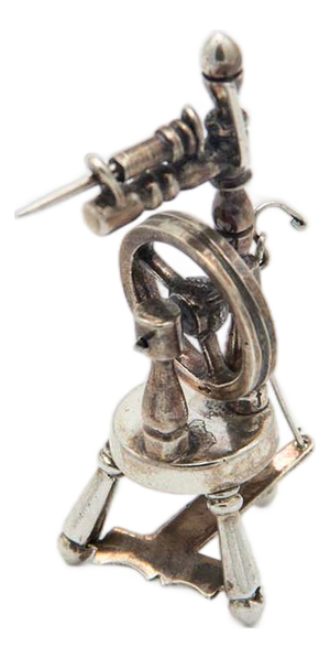 Silver Textile Spinning Machine Figurine