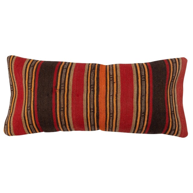 Traditional 14"x28" SET OF 2 - Handmade Kilim Cushion Covers. A pair of Lumbar Pillow Covers For Sale - Image 3 of 5